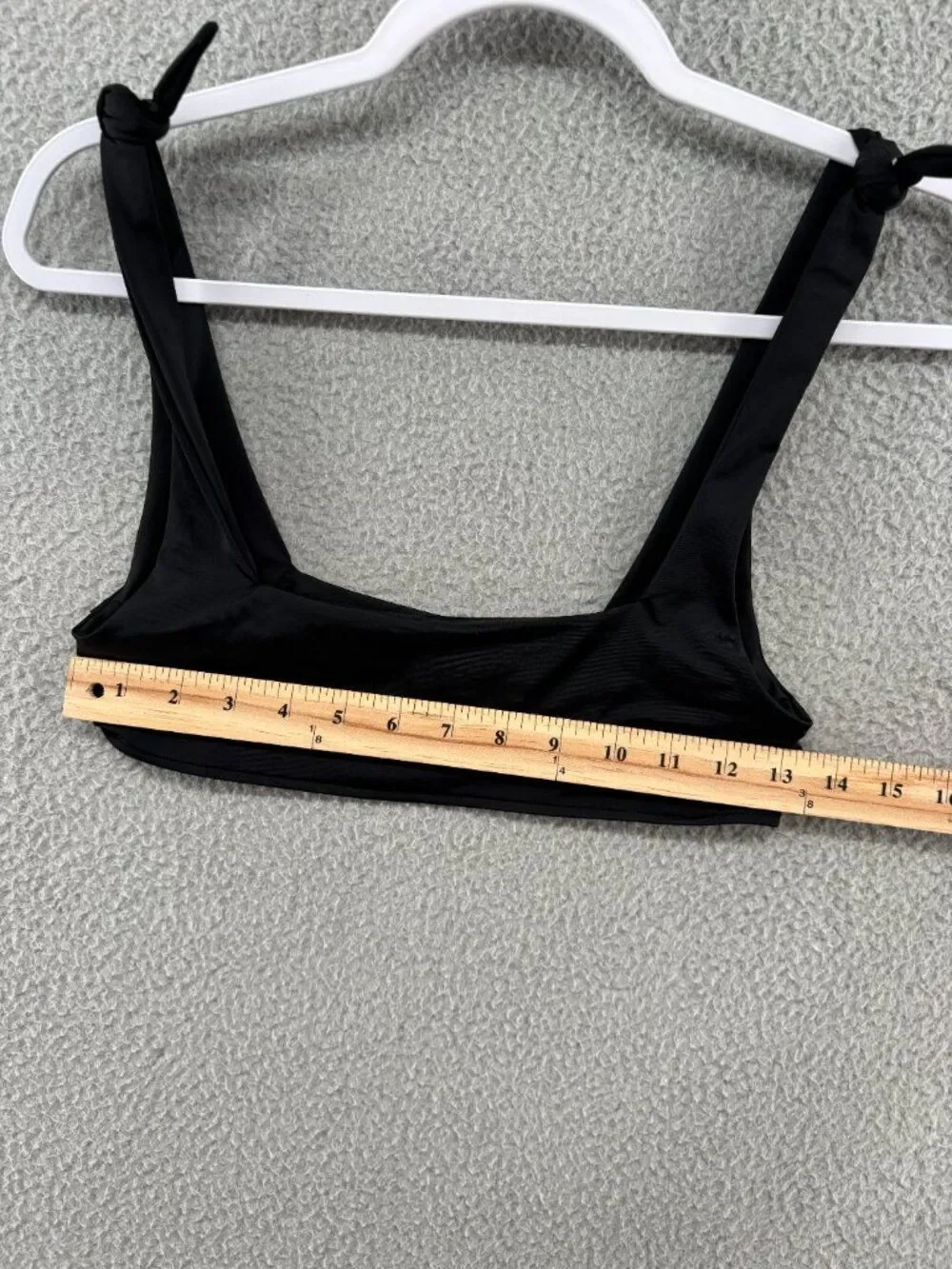 Frankies Bikinis Top Bandeau Tie Strap Bow Swim Top Black